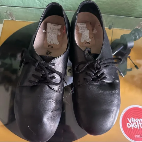 Birkenstock SAUNDERS Black Napa Leather Derby Oxford Lace-Up Shoes 37