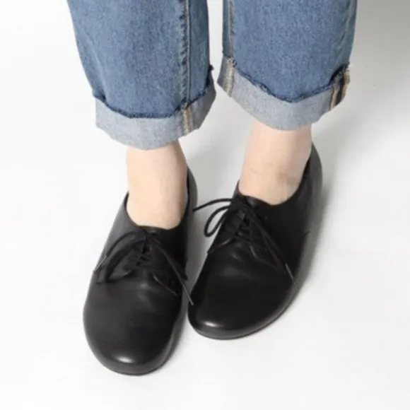 Birkenstock SAUNDERS Black Napa Leather Derby Oxford Lace-Up Shoes 37