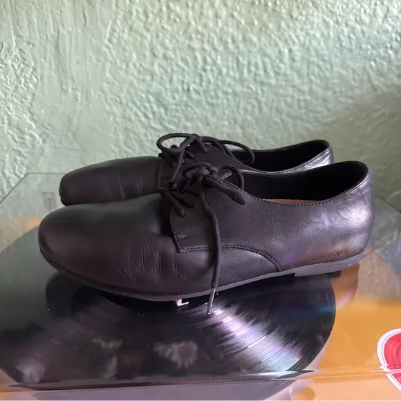 Birkenstock SAUNDERS Black Napa Leather Derby Oxford Lace-Up Shoes 37