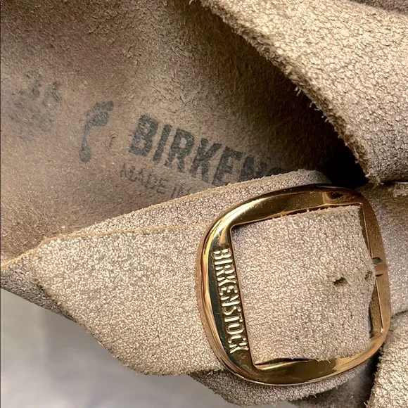 Birkenstock Tan Suede Sandals Sienna Big Buckle