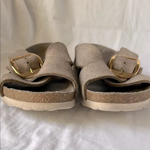 Birkenstock Tan Suede Sandals Sienna Big Buckle
