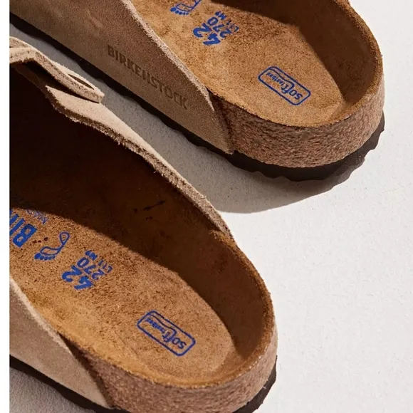 Birkenstock Unisex Boston Soft Footbed Clogs, Color: Taupe, Retail $165.00 US
