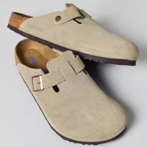 Birkenstock Unisex Boston Soft Footbed Clogs, Color: Taupe, Retail $165.00 US