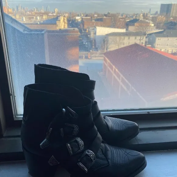 Black ankle boots