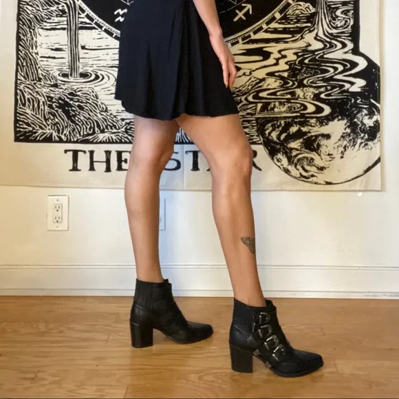 Black ankle boots
