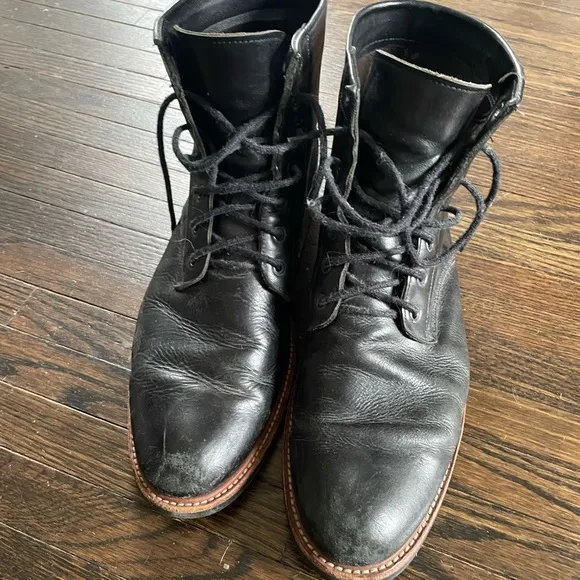Black Leather Men's Boots