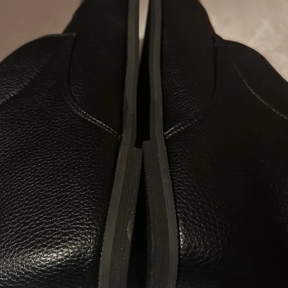 Black Leather Womens Ankle Boots Lace Up Size 41