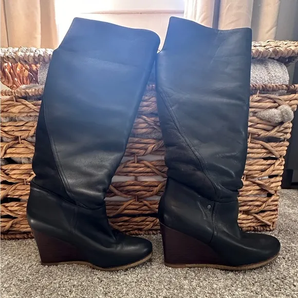 Black Ugg wedge boots