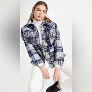 Blank NYC Women’s Plaid Jacket Shacket NWT NEW