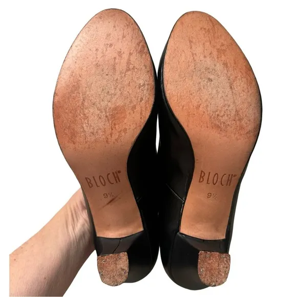 BLOCH Cabaret Character Shoes Black 2.5” Heel Leather Stage Theater