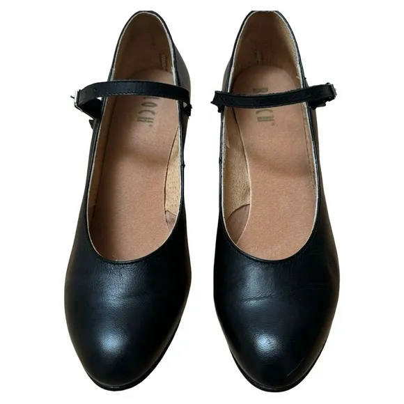 BLOCH Cabaret Character Shoes Black 2.5” Heel Leather Stage Theater