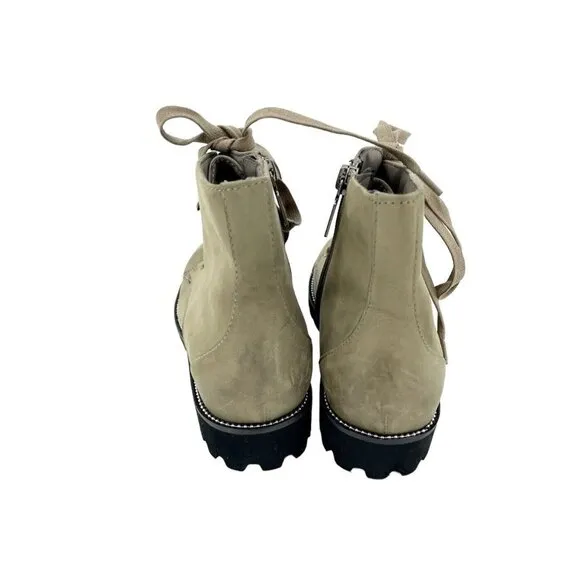 Blondo Boots Rachelle Waterproof Mushroom Nubuck Booties Lace up SZ 7 New
