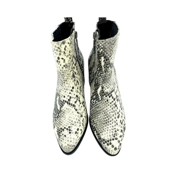 Blondo Elvina Booties Block Heel Snake Print Ankle Boots Shoes SZ 7.5 New