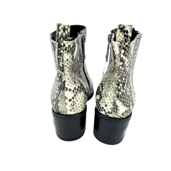 Blondo Elvina Booties Block Heel Snake Print Ankle Boots Shoes SZ 7.5 New