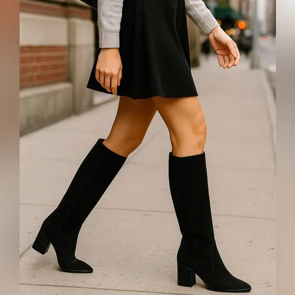 Blondo Knee Boots Waterproof Cow Suede Quiet Luxury Streetwear Date Night Y2K