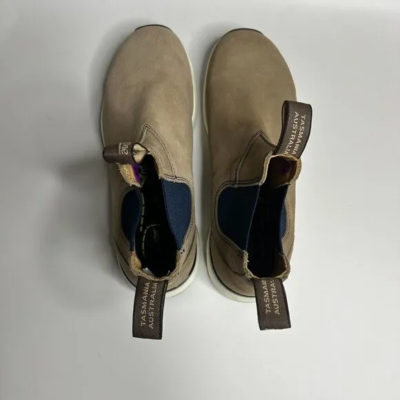 Blundstone 2146 Suede Chelsea Active Boots Sand Navy Mens US 8.5 Womens US 10.5
