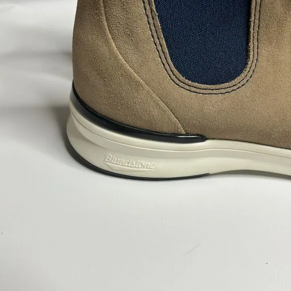 Blundstone 2146 Suede Chelsea Active Boots Sand Navy Mens US 8.5 Womens US 10.5