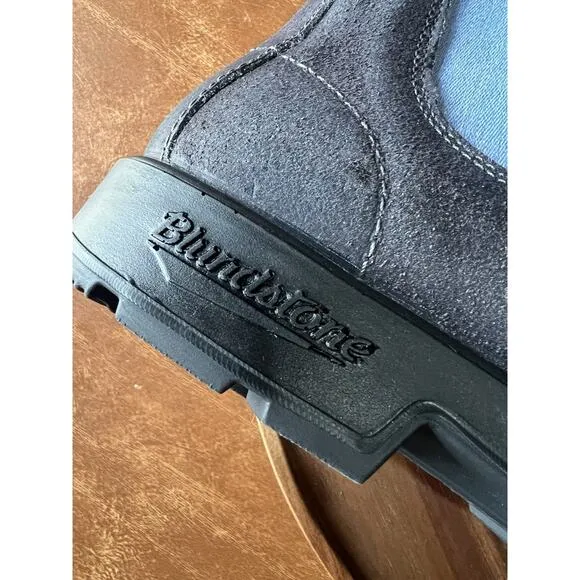 Blundstone Original 2209 Gray Denim Leather Suede Ankle Boots Size 10 M