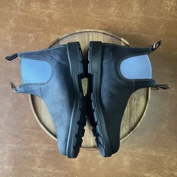 Blundstone Original 2209 Gray Denim Leather Suede Ankle Boots Size 10 M