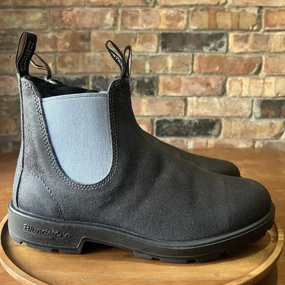 Blundstone Original 2209 Gray Denim Leather Suede Ankle Boots Size 10 M