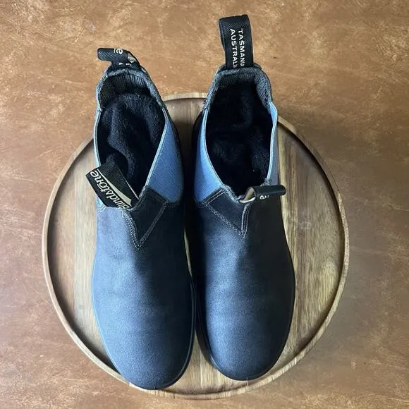 Blundstone Original 2209 Gray Denim Leather Suede Ankle Boots Size 10 M
