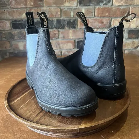Blundstone Original 2209 Gray Denim Leather Suede Ankle Boots Size 10 M