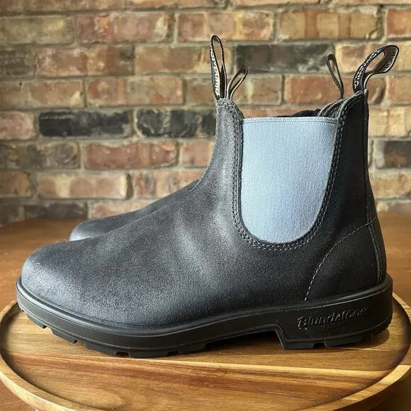 Blundstone Original 2209 Gray Denim Leather Suede Ankle Boots Size 10 M
