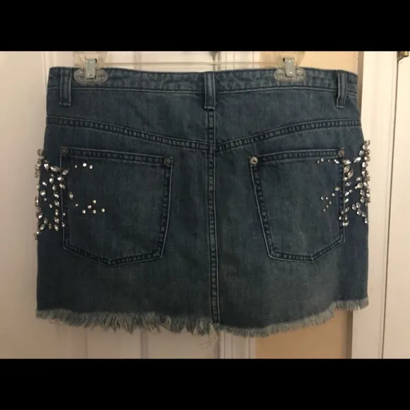 BNWOT FREE PEOPLE rhinestone mini skirt