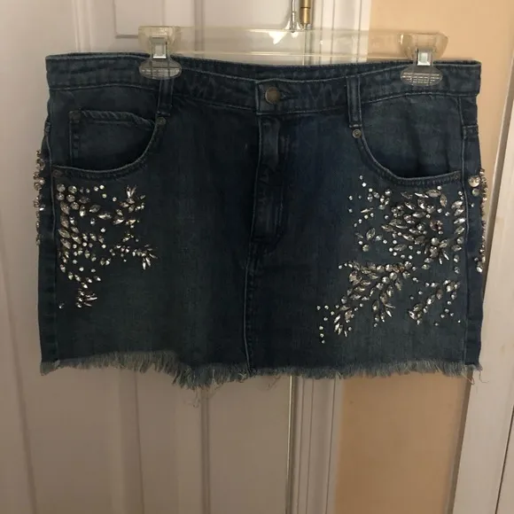 BNWOT FREE PEOPLE rhinestone mini skirt