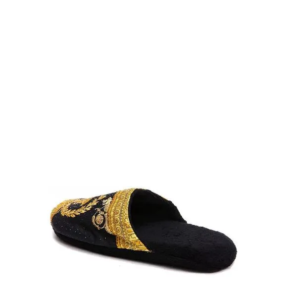 BNWT Versace Women’s Crystal Embellished Baroque Print Slides Size Medium US 8/9