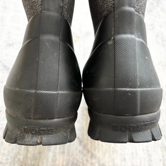 BOGS CRANDALL TALL LINED Black Rain Boots Size 10 FUNCTIONAL STYLISH