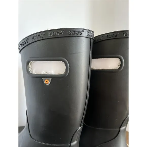 BOGS Unisex Kids' Rainboot Plush Rain Boots Black - 72804-001, Black Size 3