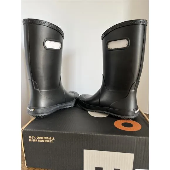 BOGS Unisex Kids' Rainboot Plush Rain Boots Black - 72804-001, Black Size 3