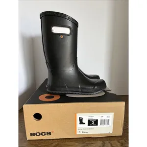 BOGS Unisex Kids' Rainboot Plush Rain Boots Black - 72804-001, Black Size 3
