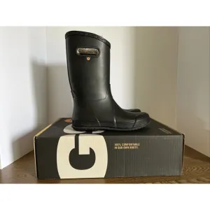 BOGS Unisex Kids' Rainboot Plush Rain Boots Black - 72804-001, Black Size 6