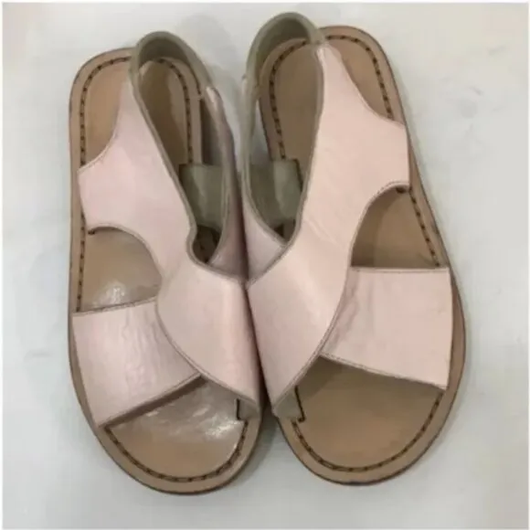 Bonpoint pink cherry embossed sandal shoe