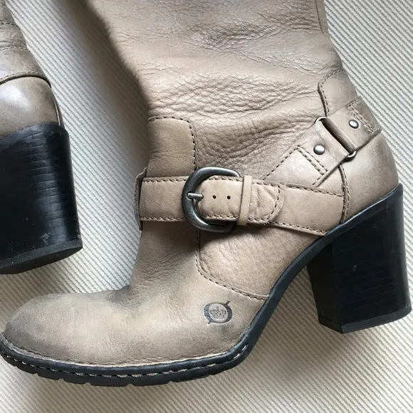 Born Boots - taupe leather knee high