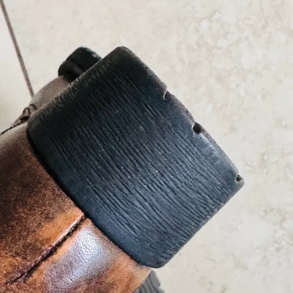 Born Brown Knee-High Leather Boots with Zipper Detail