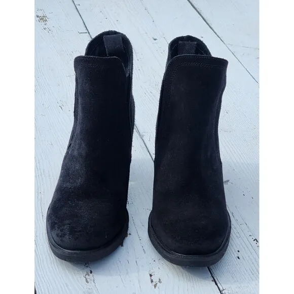 Bos. &amp; Co. Belfield Portugal Women's Black Suede Heeled Ankle Boots US 8.5 EU 39