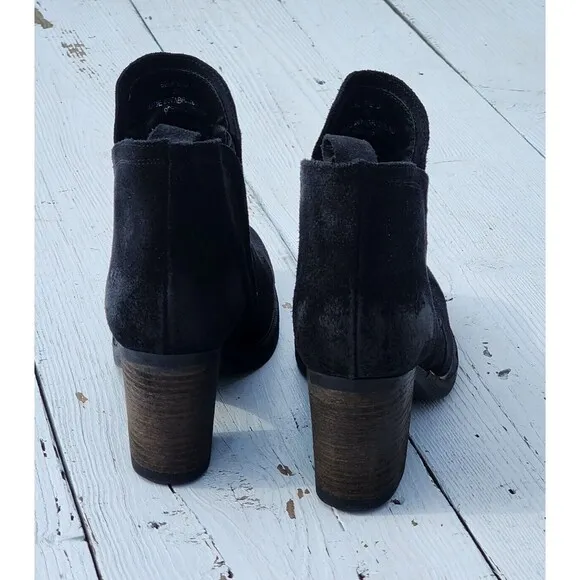 Bos. &amp; Co. Belfield Portugal Women's Black Suede Heeled Ankle Boots US 8.5 EU 39