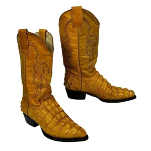 Botas Rio Viejo Saxifon Caiman Belly Cowboy Boots Tan Sz 7 Handmade Mexico