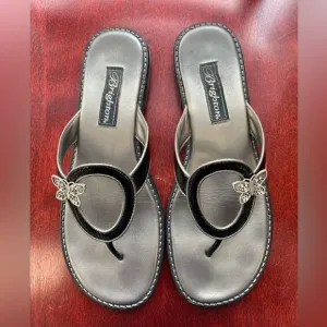 Brighton Metallic Butterfly Womens Flip Flops Sandals Size 8M