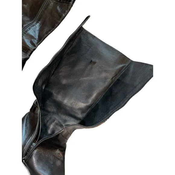 BRIGHTON TORCH GWEN BOOTS designer fashion leather boots size Medium 10 Black