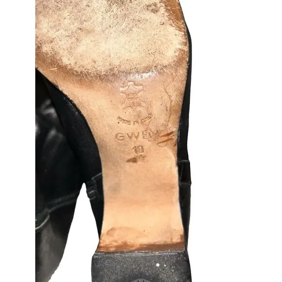 BRIGHTON TORCH GWEN BOOTS designer fashion leather boots size Medium 10 Black