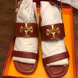 Brown Sandals with Gold Accent