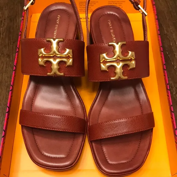 Brown Sandals with Gold Accent