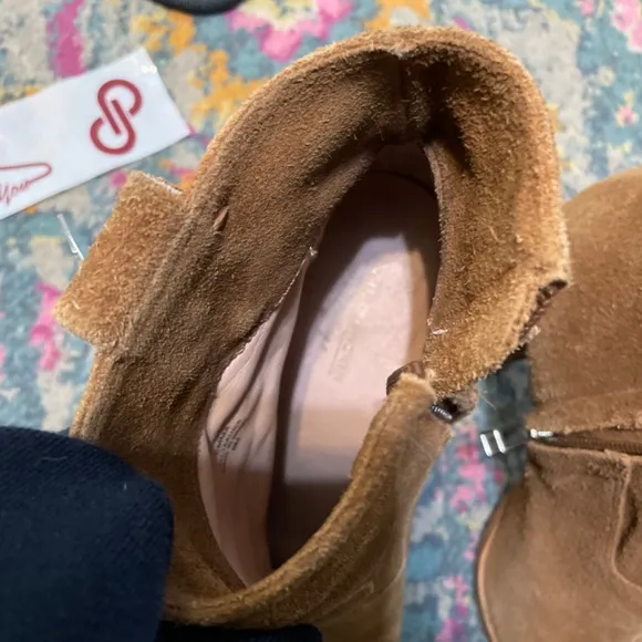 Brown suede fringe western bootie