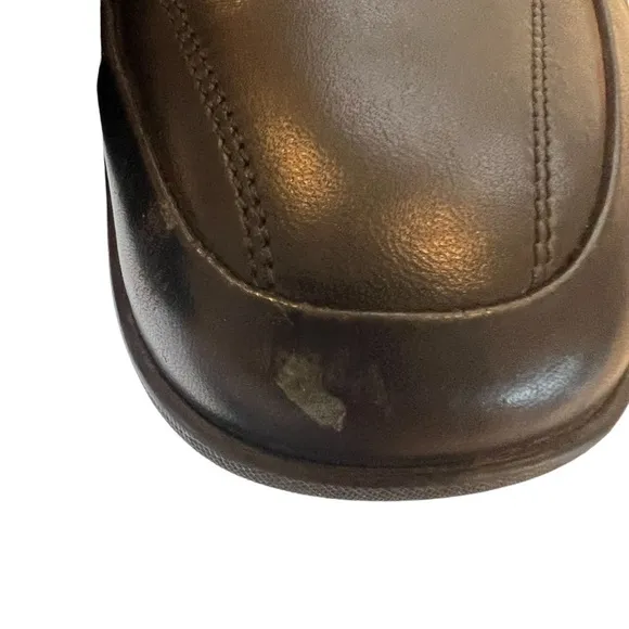 Bruno Magli Shoes Icily Size 8 M Handmade Leather Mod Loafer Rubber Sole Black