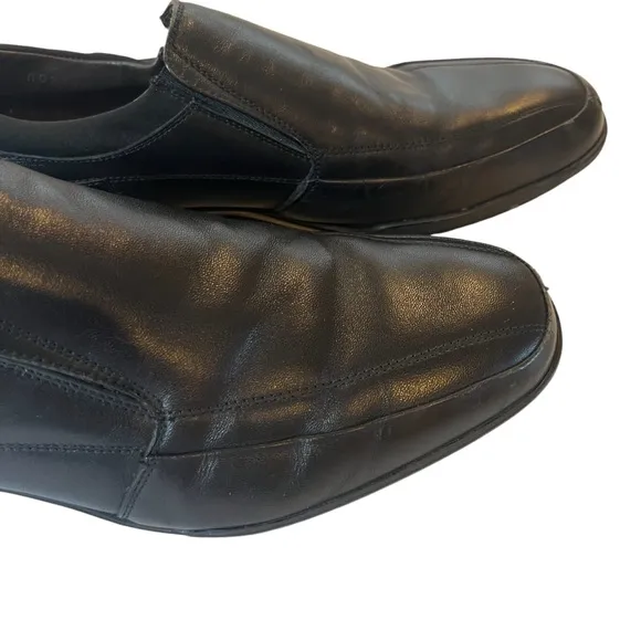 Bruno Magli Shoes Icily Size 8 M Handmade Leather Mod Loafer Rubber Sole Black