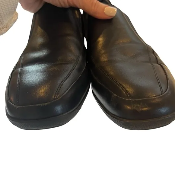Bruno Magli Shoes Icily Size 8 M Handmade Leather Mod Loafer Rubber Sole Black